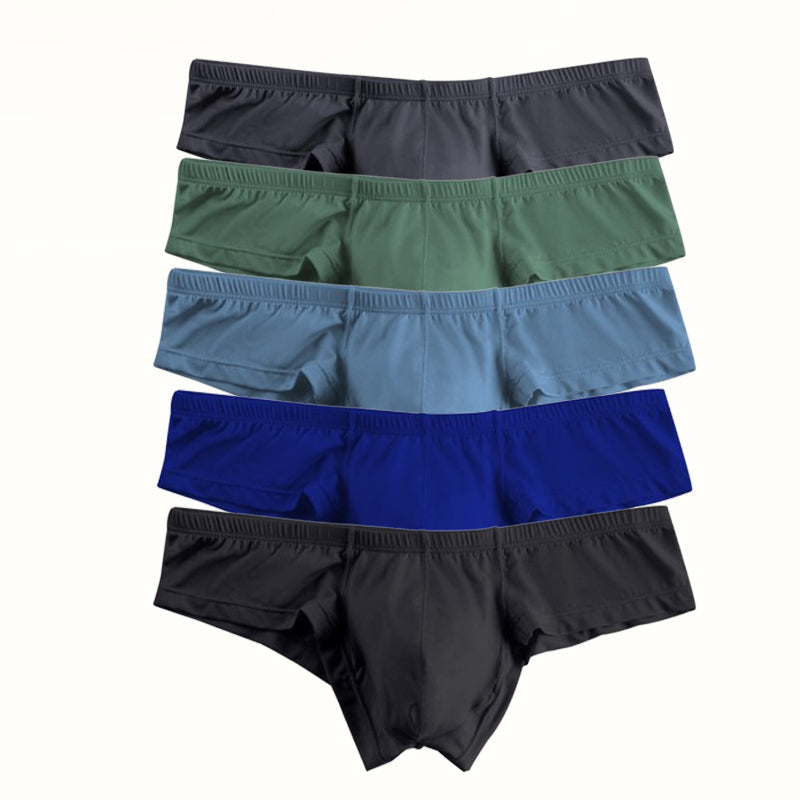 🔥Compre 2 y llévese 1 gratis 🔥Calzoncillos de color liso transpirables y de cintura baja para hombre