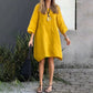 🔥Compre 2 envío gratis🔥Vestido informal holgado de color liso con bolsillo para mujer
