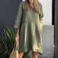 🔥Compre 2 envío gratis🔥Vestido informal holgado de color liso con bolsillo para mujer