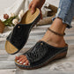 Peep Toe Slip on Sandalias de cuña para mujer
