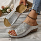 Peep Toe Slip on Sandalias de cuña para mujer