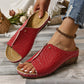 Peep Toe Slip on Sandalias de cuña para mujer