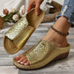Peep Toe Slip on Sandalias de cuña para mujer