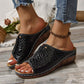 Peep Toe Slip on Sandalias de cuña para mujer