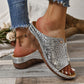 Peep Toe Slip on Sandalias de cuña para mujer