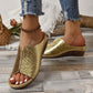 Peep Toe Slip on Sandalias de cuña para mujer