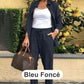 Conjunto de mujer de camisa y pantalón de manga larga de algodón y lino