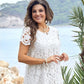 Elegante Vestido de Flores Blanco para Tallas Grandes de Mujer