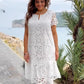 Elegante Vestido de Flores Blanco para Tallas Grandes de Mujer