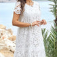 Elegante Vestido de Flores Blanco para Tallas Grandes de Mujer