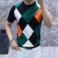 Top elegante con forma de diamante en contraste para hombres de talla grande