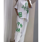 Conjunto casual de camiseta y pantalones de dos piezas de corte holgado para mujer