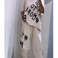 Conjunto casual de camiseta y pantalones de dos piezas de corte holgado para mujer