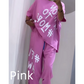 Conjunto casual de camiseta y pantalones de dos piezas de corte holgado para mujer