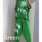 Conjunto casual de camiseta y pantalones de dos piezas de corte holgado para mujer
