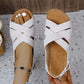 Cómodas Sandalias de Cuña de Color Sólido Para Mujer