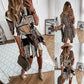 Vestido camisero corto estampado sexy para mujer