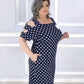 🎉Oferta de verano 👗 Vestido sin hombros de lunares para mujer