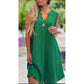 Vestido monocolor sin mangas con escote en V y adorno de botones