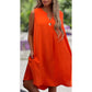 Vestido monocolor sin mangas con escote en V y adorno de botones