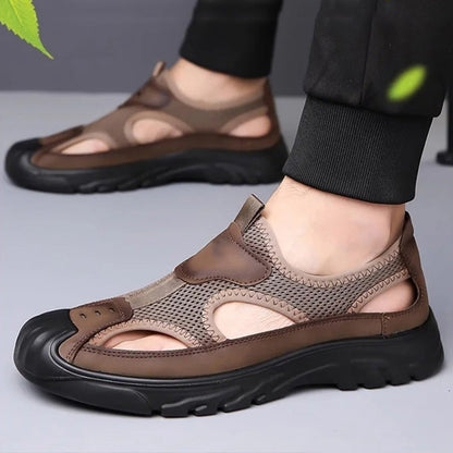 （Promoción a mitad de precio）Sandalias ligeras con suela blanda y malla hueca.