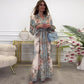 🌷🪻🥰Elegante vestido floral con cuello en V y cintura alta.
