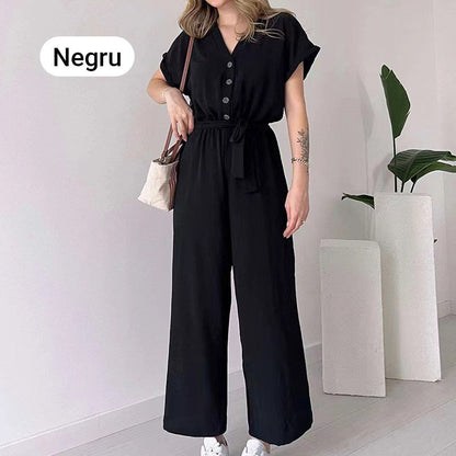 🔥Mono casual de mujer de manga corta con cuello en V🔥