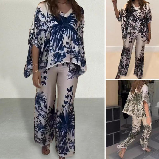 💕Conjunto casual de 2 piezas estampado botánico para mujer