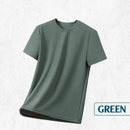 Camiseta de malla con cuello redondo para hombre