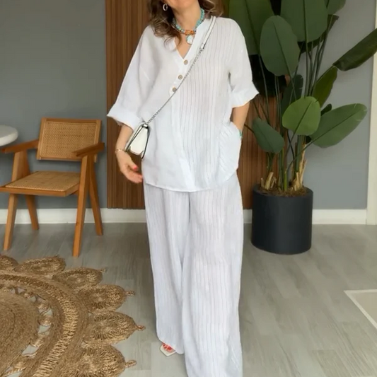 🍁Envío gratis🍁 Conjunto Casual de Algodón y Lino para Mujer💕