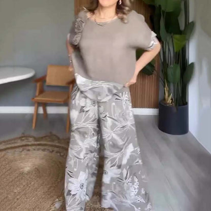💖 CONJUNTO CASUAL DE 2 PIEZAS CON ESTAMPADO FLORAL PARA MUJER ✨