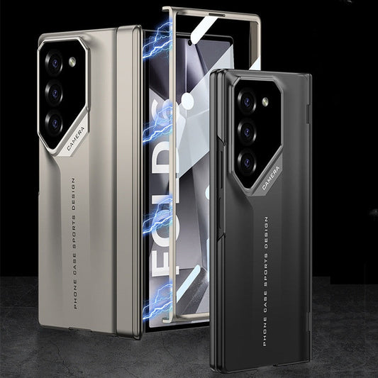 Funda de Teléfono todo en Uno con Película de Teléfono y Bisagra Magnética