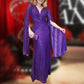Vestido de noche con escote en V y dobladillo plisado y lentejuelas