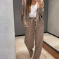 🔥Envío gratis🔥 Conjunto de dos piezas de chaqueta y pantalón abotonados de punto para mujer