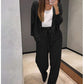 🔥Envío gratis🔥 Conjunto de dos piezas de chaqueta y pantalón abotonados de punto para mujer