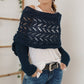 💕Poncho de punto con recortes para mujer