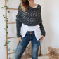 💕Poncho de punto con recortes para mujer