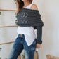 💕Poncho de punto con recortes para mujer