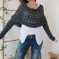 💕Poncho de punto con recortes para mujer