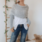 💕Poncho de punto con recortes para mujer