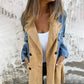 Abrigo vaquero con cuello y diseño patchwork