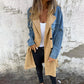 Abrigo vaquero con cuello y diseño patchwork