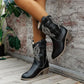 Botas vintage de soporte cómodas para mujer con tacón grueso
