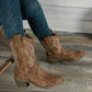Botas vintage de soporte cómodas para mujer con tacón grueso