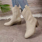 Botas vintage de soporte cómodas para mujer con tacón grueso