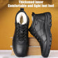 Zapatos de cuero para hombre, gruesos y cálidos