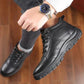Zapatos de cuero para hombre, gruesos y cálidos
