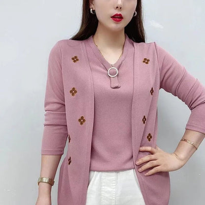 🍂Elegante top de mujer con estampado de flores y escote en V 🔥Compre 2 envío gratis🔥
