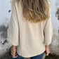 Blusa Casual para Mujer con Cuello Redondo y Estampado Jacquard