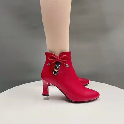 Botines Puntiagudos a la Moda con Lazo